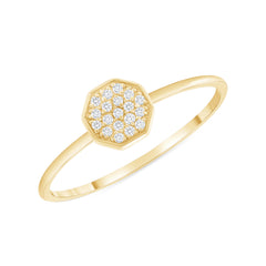Dainty Diamond Stackable Ring Collection in 14k Solid Yellow Gold (Available in 9 Shapes)