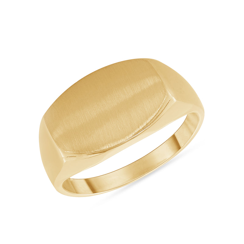 Rectangular Face Engravable Signet Ring in Solid Gold