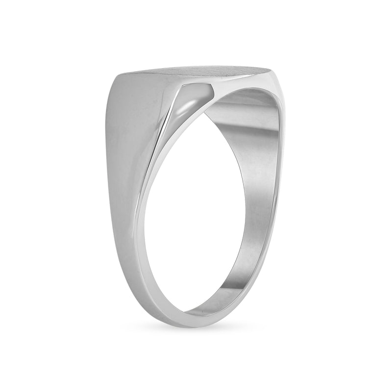 Rectangular Face Engravable Signet Ring in Sterling Silver