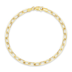 Dainty Paper Clip Link Bracelet in Solid 14k Yellow Gold