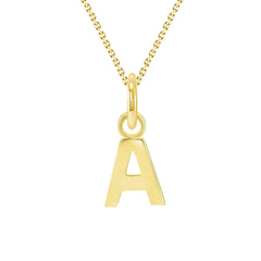 Dainty Mini Initial Pendant Necklace in Solid Gold
