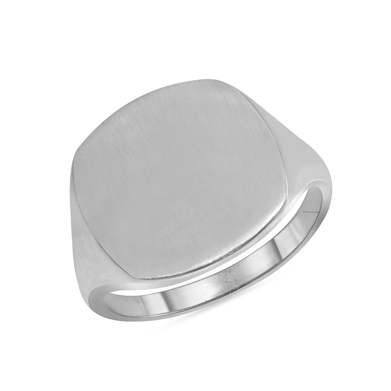 Square Face Engravable Signet Ring in Sterling Silver