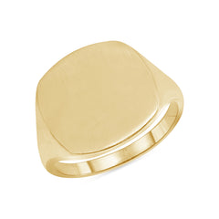 Square Face Engravable Signet Ring in Solid Gold