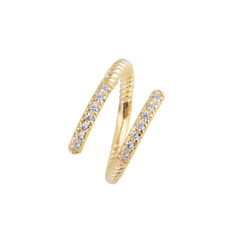 Diamond Wrap Design Ring in Solid Gold