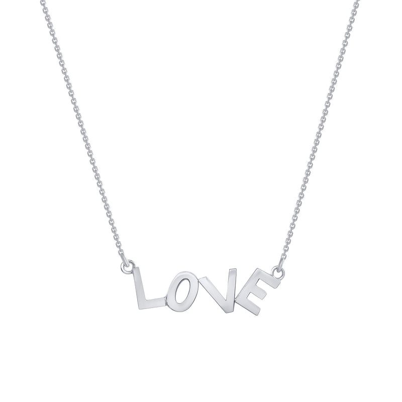 Dainty 'LOVE' Necklace In Solid Gold