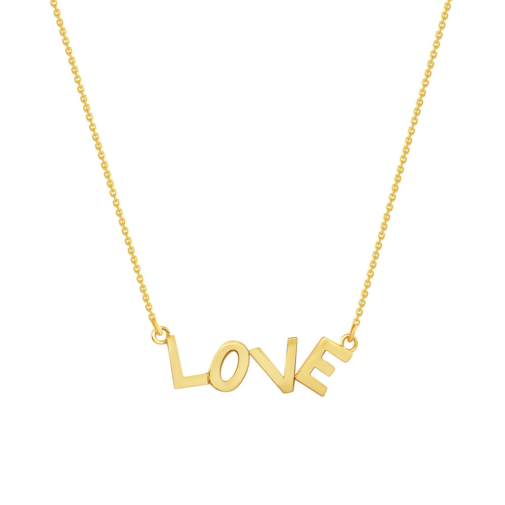 Dainty 'LOVE' Necklace In Solid Gold | Takar Jewelry