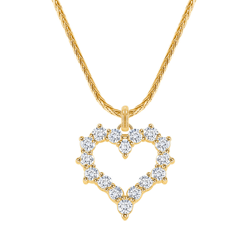 ¼ Ct Dainty Diamond Heart Pendant Necklace in 14k Gold