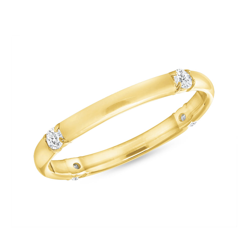 Four Diamond Stackable Ring In Solid Gold