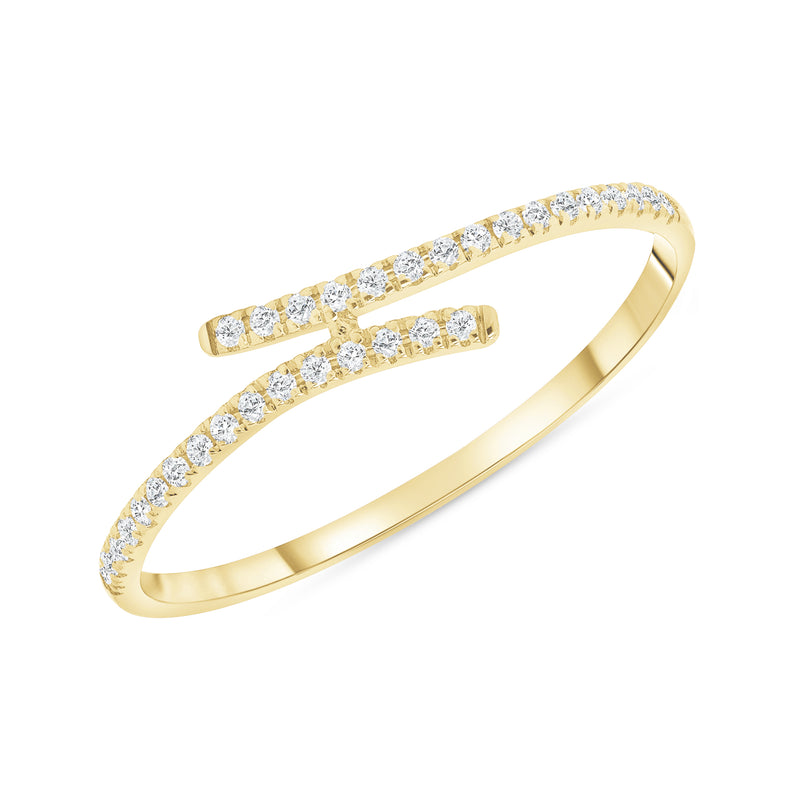 Dainty Diamond Stackable Ring in 14k Solid Yellow Gold