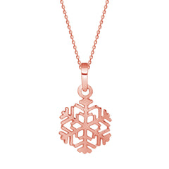 Snowflake Pendant Necklace in Solid Gold