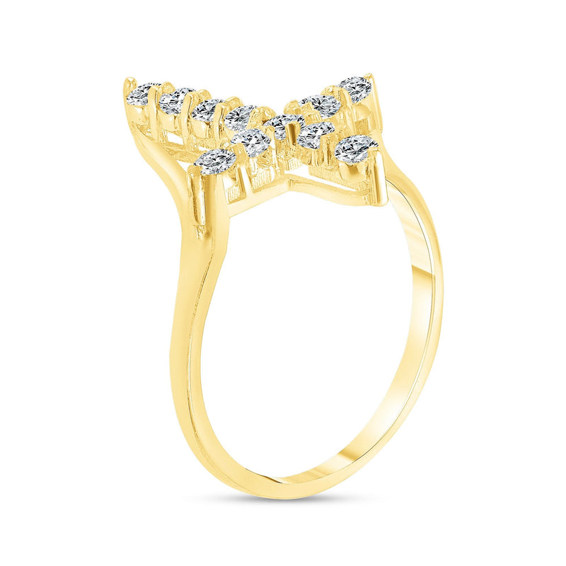 Diamond Cross Statement Ring In Solid Gold
