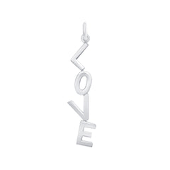 LOVE' Vertical Pendant/Necklace In Sterling Silver