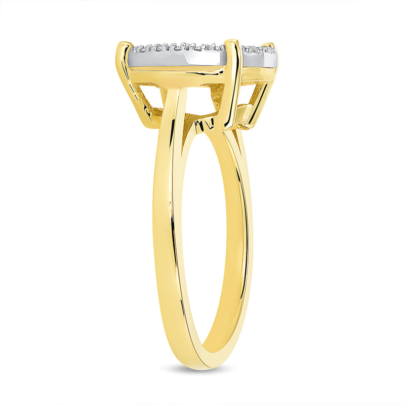 Diamond Plate Statement Engagement/Promise Ring in Solid Gold