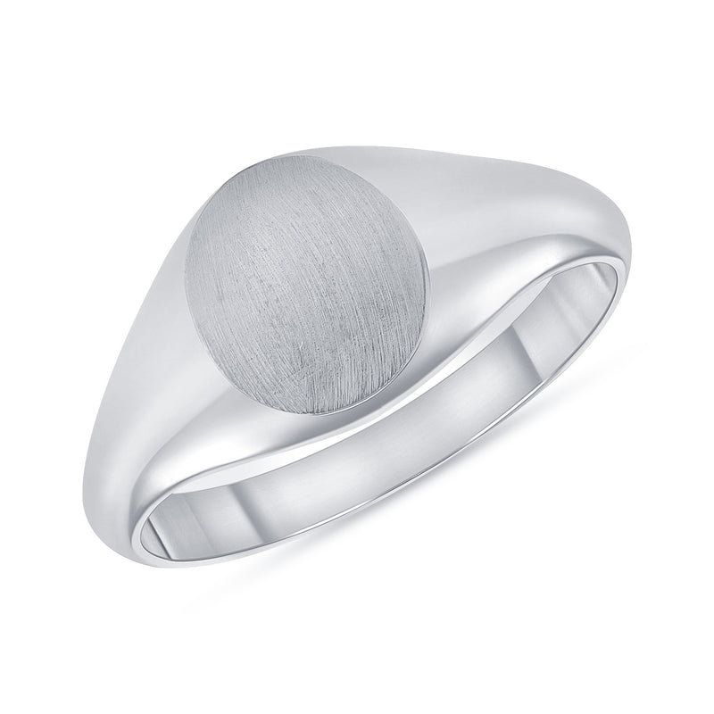 Round Signet Ring in Sterling Silver