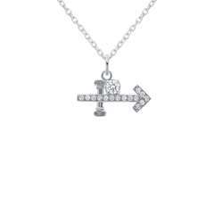 Sagittarius Zodiac Pendant/Necklace with Cubic Zirconia in Sterling Silver