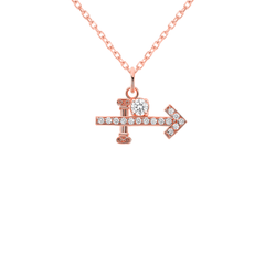 Sagittarius Zodiac Diamond Pendant/Necklace in Solid Gold