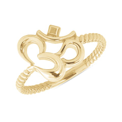 Ohm Rope Ring in Solid Gold