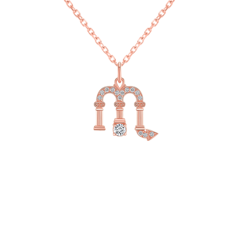 Scorpio Zodiac Diamond Pendant/Necklace in Solid Gold