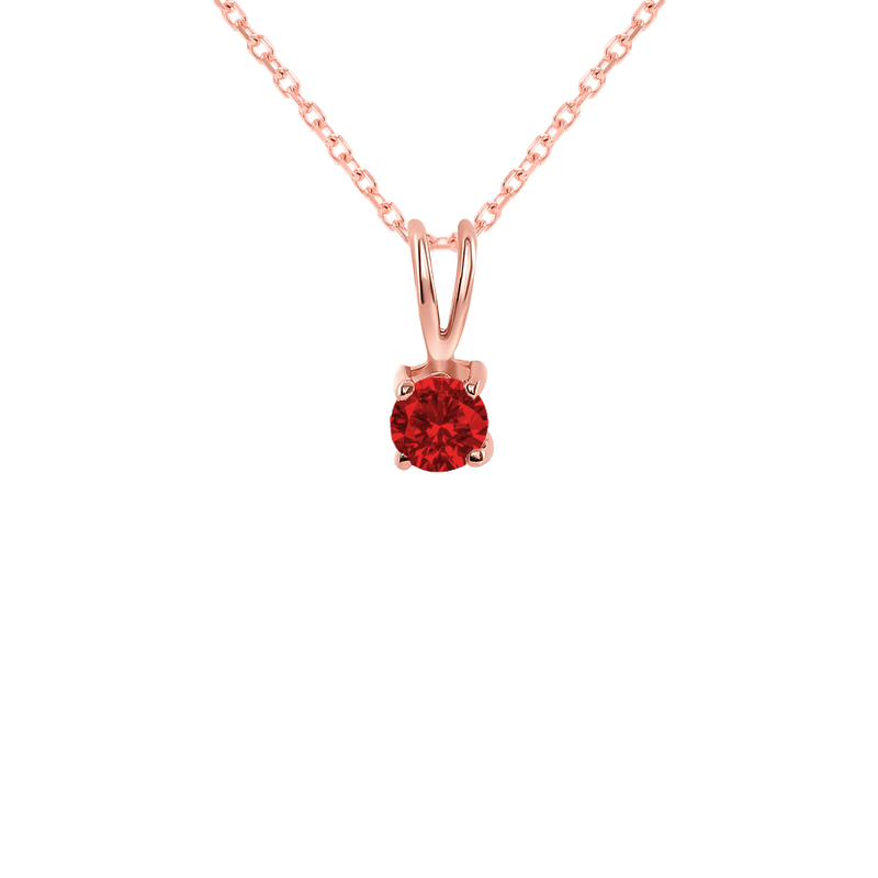 Dainty Birthstone Rabbit Ear Pendant Necklace (Available in 12 Birthstones)