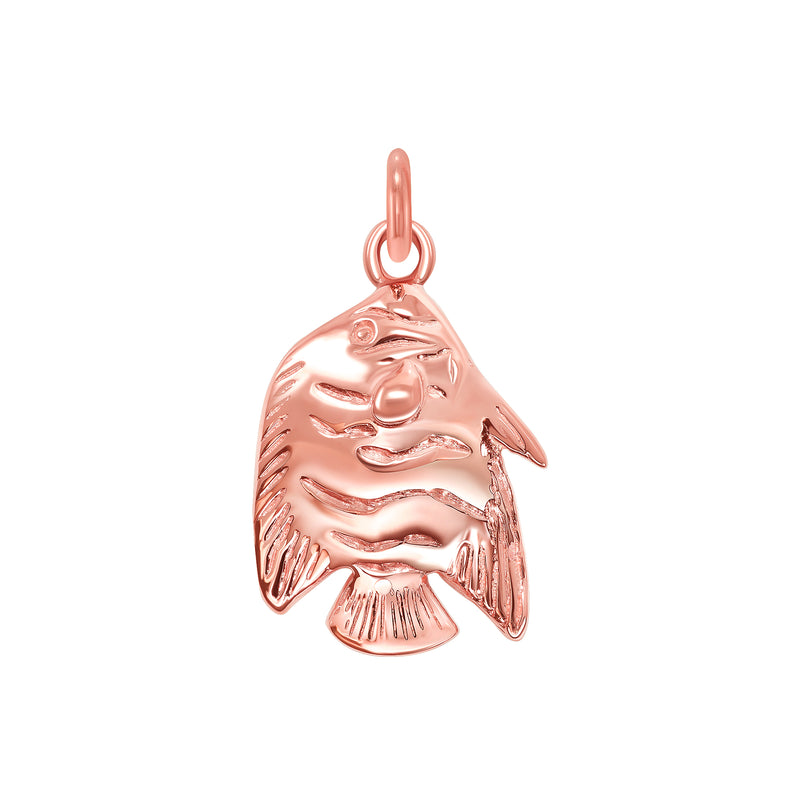 Dainty Fish Pendant/Necklace In Solid Gold