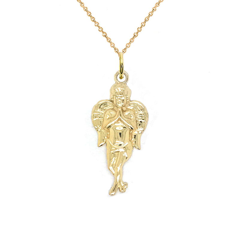 Guardian Angel Pendant Necklace in Gold
