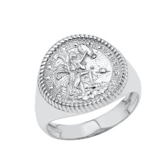 Astrological Zodiac Unisex Statement Ring In Sterling Silver
