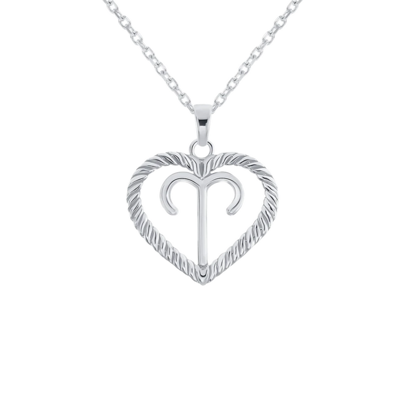 Zodiac Rope Heart Pendant Necklace
