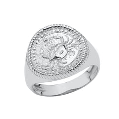 Cancer Astrological Zodiac Unisex Statement Ring In Sterling Silver