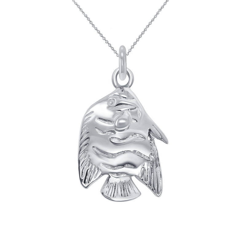 Dainty Fish Pendant Necklace in Sterling Silver
