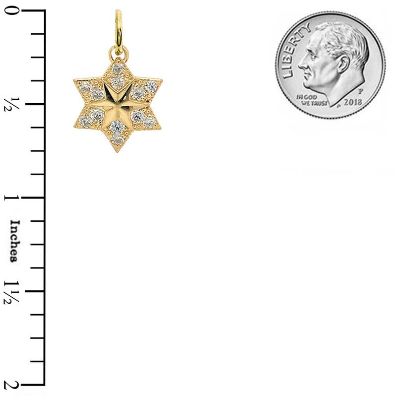 Gold Diamond Jewish Star of David Pendant Necklace