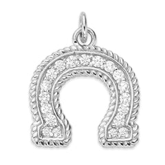 Sterling Silver Horseshoe Statement Pendant Necklace