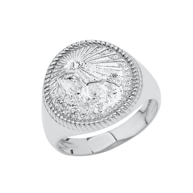 Leo Astrological Zodiac Unisex Statement Ring In Sterling Silver