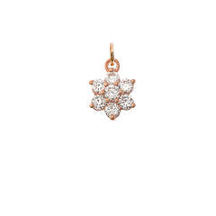 Diamond Flower Cluster Pendant Necklace in Solid Gold