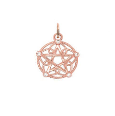 pentagram rope pendant diamond necklace
