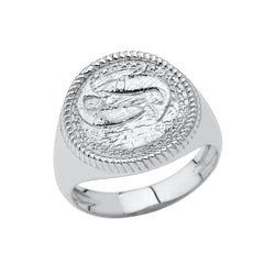 Pisces Astrological Zodiac Unisex Statement Ring In Sterling Silver