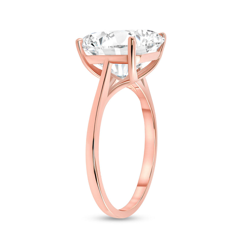 Asscher Cut AAA Cubic Zirconia Engagement Ring in Solid Gold