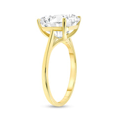 Asscher Cut AAA Cubic Zirconia Engagement Ring in Solid Gold