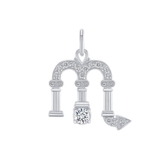 Scorpio Zodiac Cubic Zirconia Pendant/Necklace in Sterling Silver