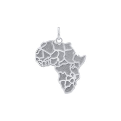 Africa Continent  Map LG Pendant/Necklace in Sterling Silver
