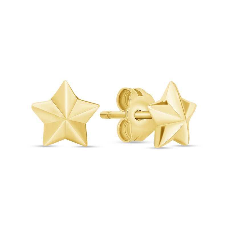 Dainty Star Earrings in Solid Gold