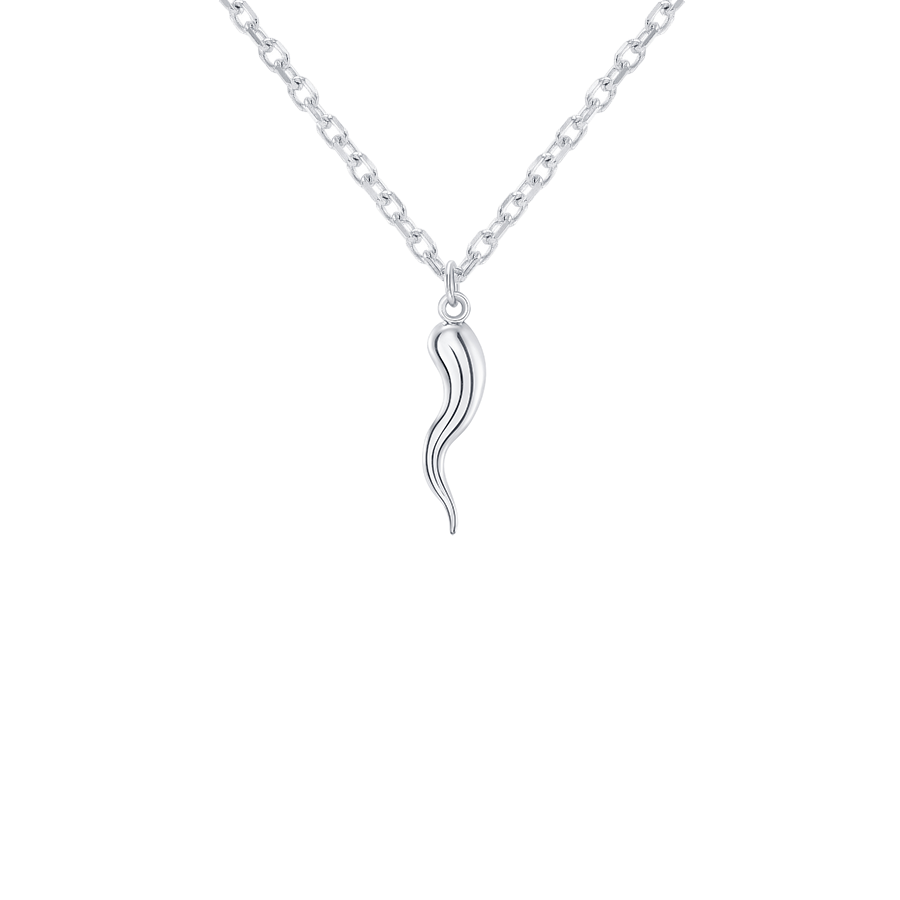 Buy Silver Necklace with Italian Horn Charm in Silver Necklaces ...