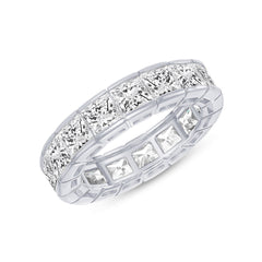 Princess Cut Channel Set Eternity Band In Solid Gold