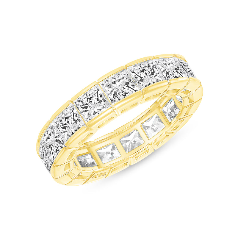 Princess Cut Channel Set Eternity Band In Solid Gold
