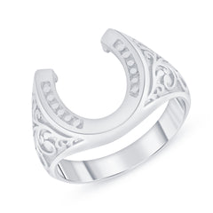 Horseshoe Statement Ring in Oxidized Sterling Silver