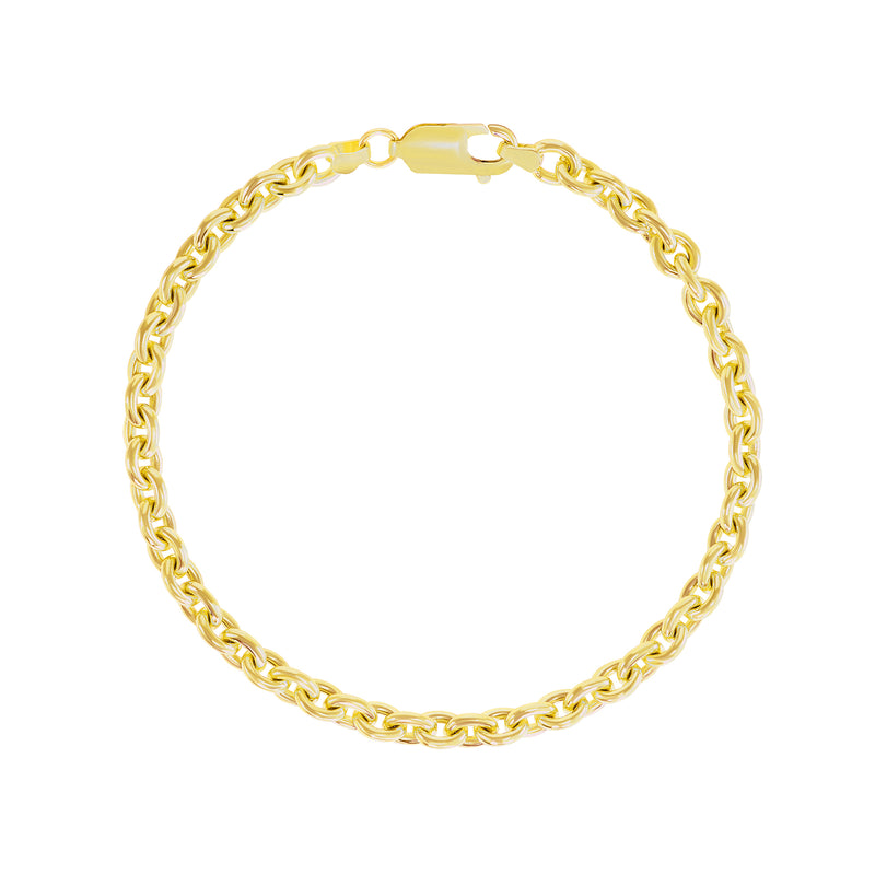 Unisex Cable Chain Bracelet In Solid Gold