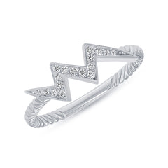 Diamond Electrifying Lightning Ring in Sterling Silver