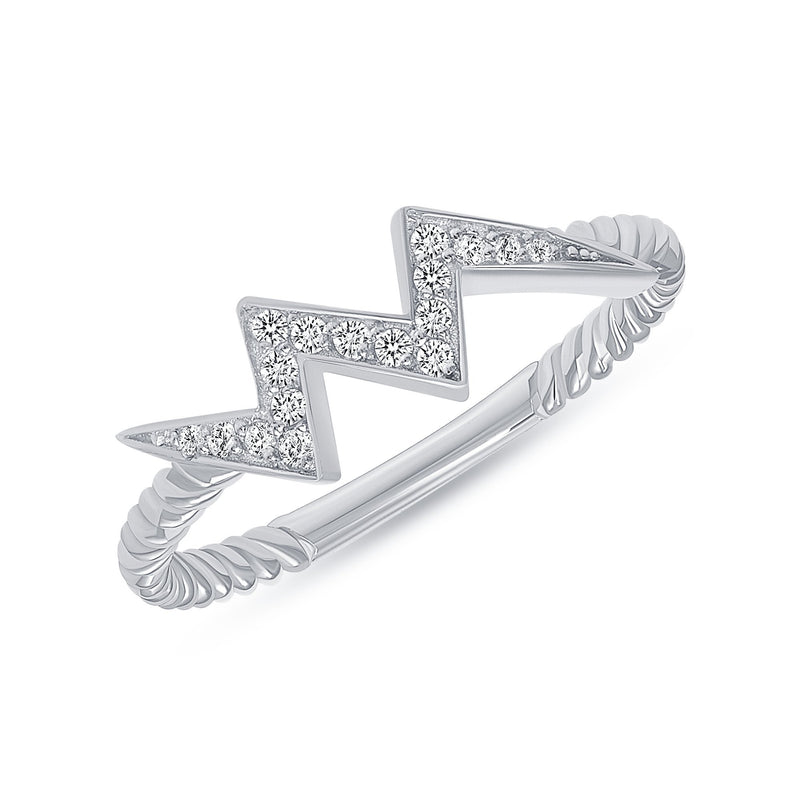 Diamond Electrifying Lightning Ring in Solid Gold