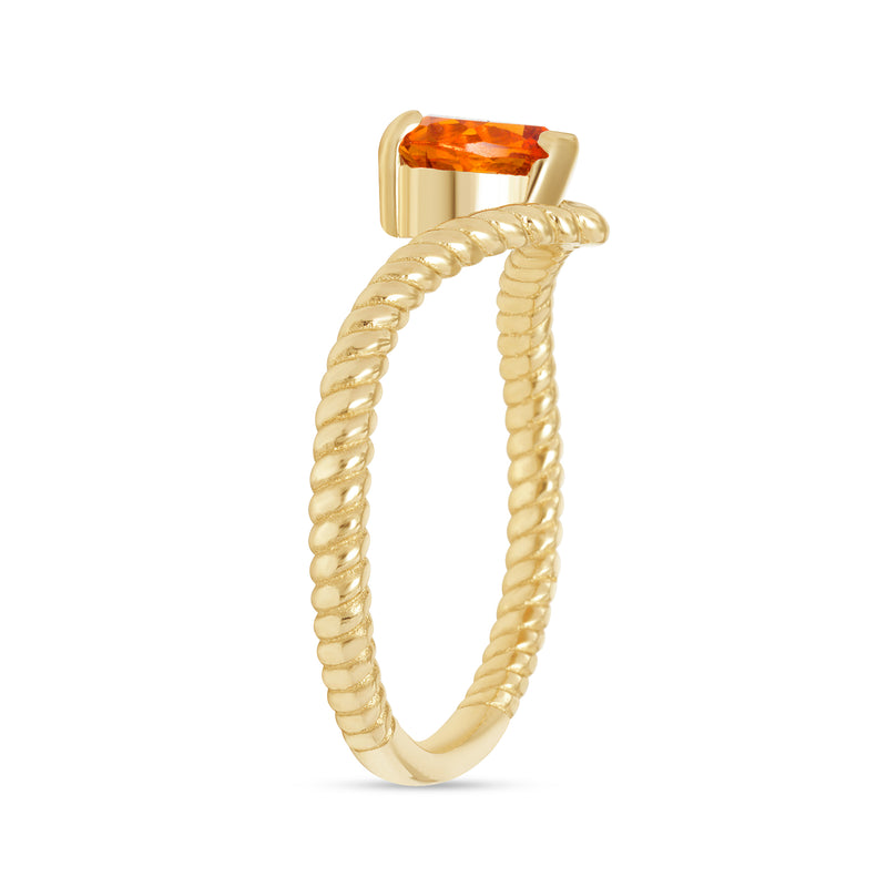 Heart Shape Genuine Citrine Gemstone Birthstone Ring in Solid Gold