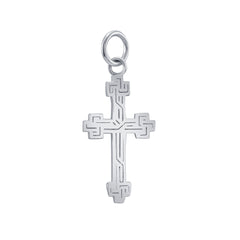 Etched Small Cross in Sterling Silver