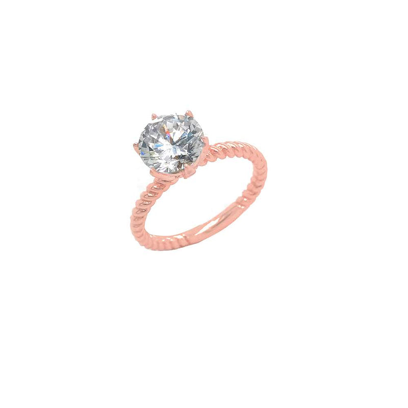 Twisted Rope 3 ct. Engagement Ring in Rose Gold